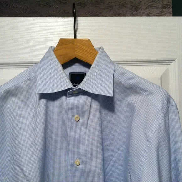 david donahue french cuff dress shirts David Donahue Trim Fit French Cuff Covered Placket Formal Shirt - White